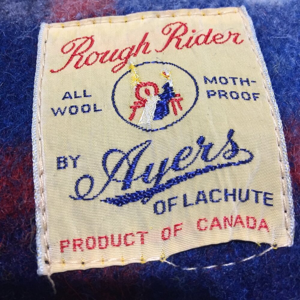 VINTAGE ROUGH RIDERS BY AYERS FRINGE WOOL PLAID THROW BLANKETS